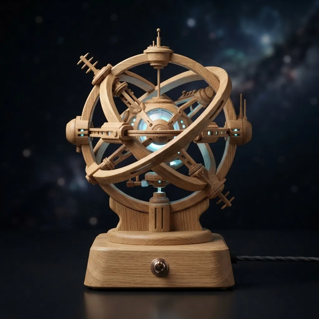 Wooden Quantum Space Station Night Light