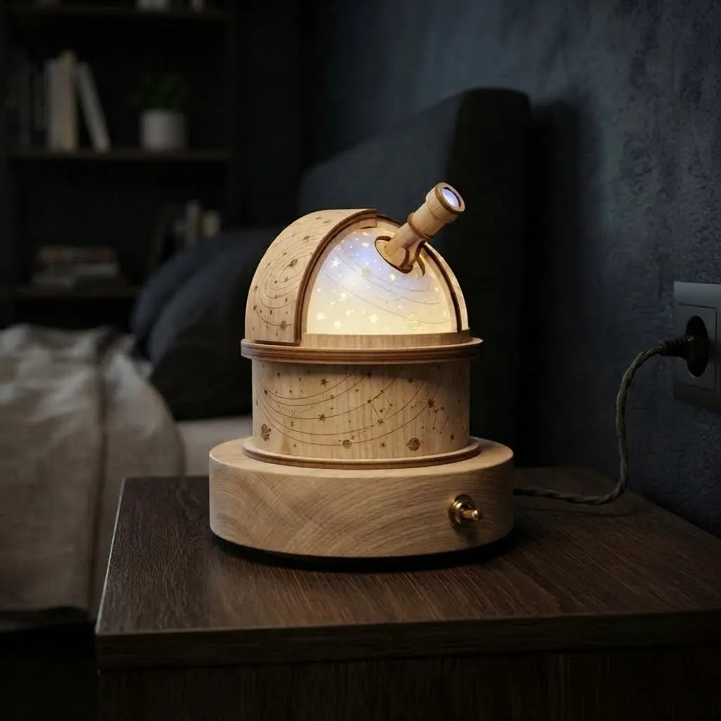 Wooden Cosmic Observatory Night Light